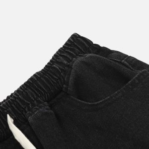 Concert Outfit Star Embroidered Elastic Waist Jeans