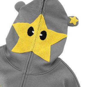 Concert Outfit Star Embroidered Hooded Sweatshirt