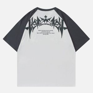Concert Outfit Star Gothic Leeter Print Tee