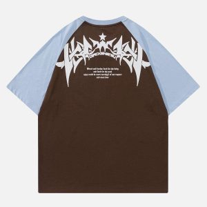 Concert Outfit Star Gothic Leeter Print Tee