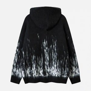 Concert Outfit Star Graffiti Knitted Zip-Up Hoodie