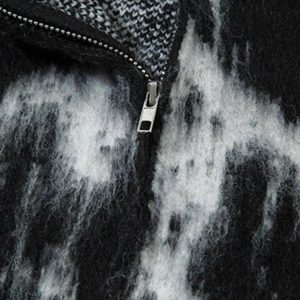 Concert Outfit Star Graffiti Knitted Zip-Up Hoodie