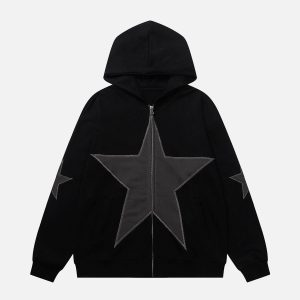 Concert Outfit Star Graphic Print Hoodie
