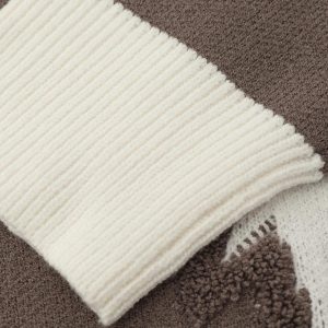 Concert Outfit Star Jacquard Crew Neck Sweater