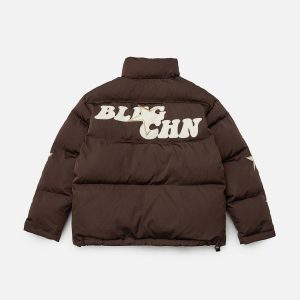 Concert Outfit Star Letter Embroidery Winter Coat