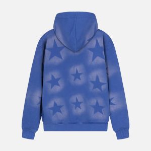 Concert Outfit Star Letter Print Zipper Hoodie Jacket
