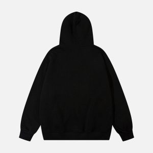 Concert Outfit Star Patch Embroidered Hooded Fleece Sweatshirt