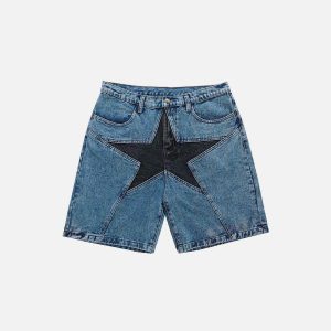 Concert Outfit Star Patchwork Jorts