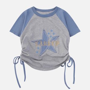 Concert Outfit Star Printing Drawstring Tee