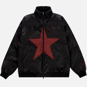 Concert Outfit Star PU Winter Coat