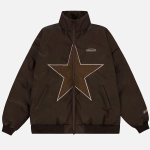 Concert Outfit Star PU Winter Coat