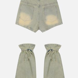 Concert Outfit Star Rivet Leg Sleeves Jorts