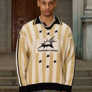 Concert Outfit Star Rugby Striped Sweater