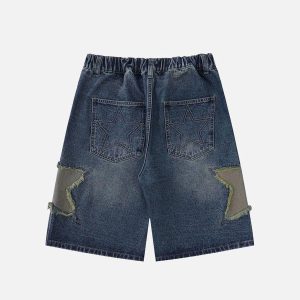 Concert Outfit Star Tassel Patch Gradient Jorts