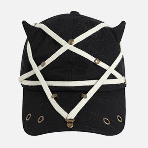 Concert Outfit Star Washed Denim Baseball Cap