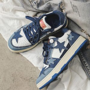 Concert Outfit Stars Casual All-Match Denim Skate Shoes