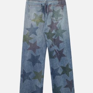 Concert Outfit Stars Print Jeans