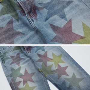 Concert Outfit Stars Print Jeans