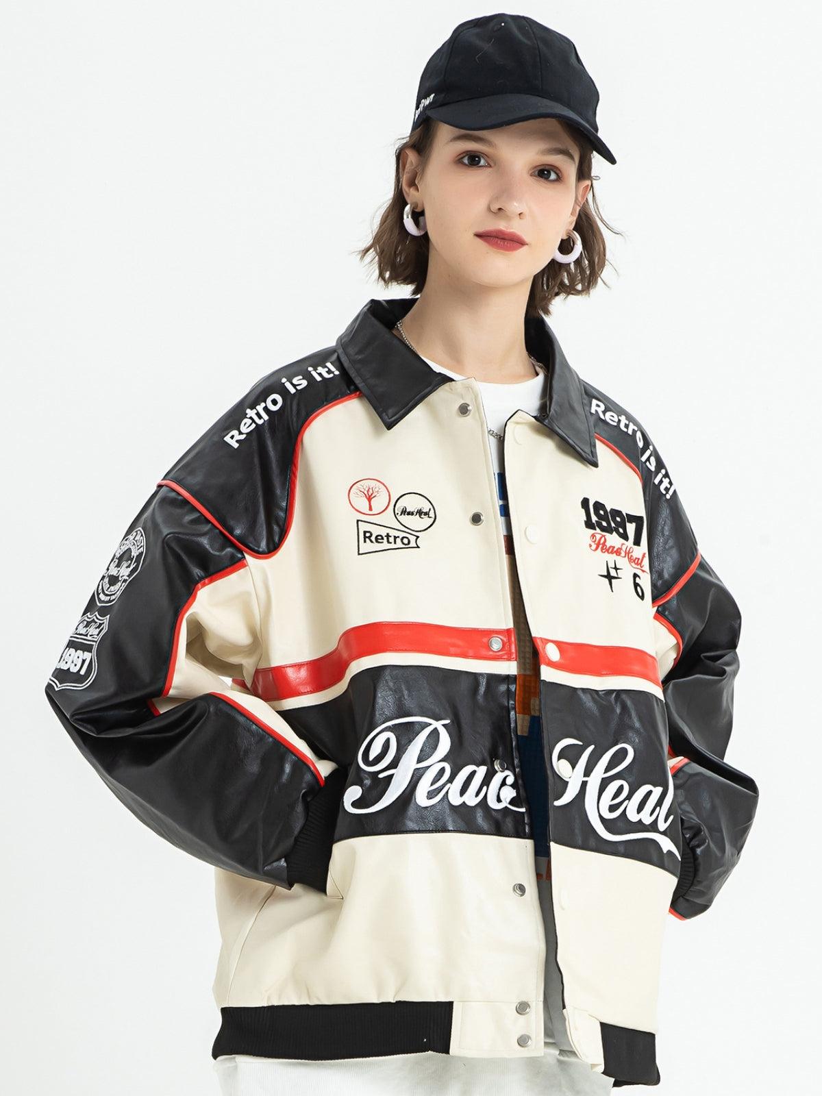 Concert Outfit Stitching Color Motorcycle Jacket Concert Outfit Stitching Color Motorcycle Jacket