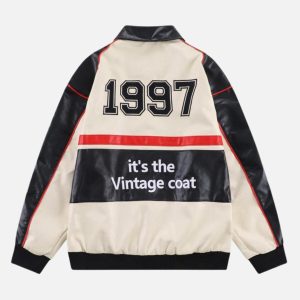 Concert Outfit Stitching Color Motorcycle Jacket