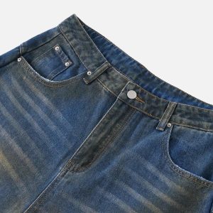 Concert Outfit Straight-Leg Patchwork Mud-Dyed Jeans