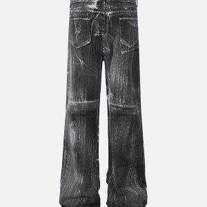 Concert Outfit Street Batik Deconstructed Split Jeans