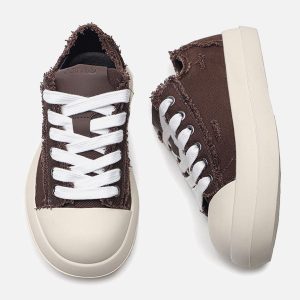 Concert Outfit Street Beard Split Hole Sneakers