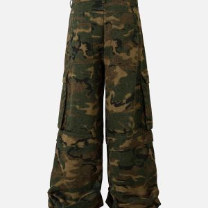 Concert Outfit Street Camouflage Multi Pocket Cargo Pants