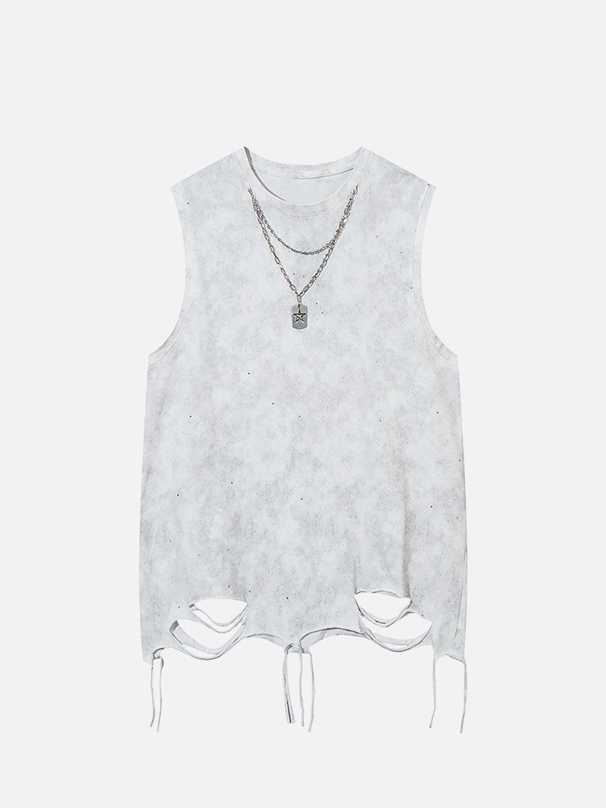 Concert Outfit Street Chain Waistcoat Ripped Vest Concert Outfit Street Chain Waistcoat Ripped Vest