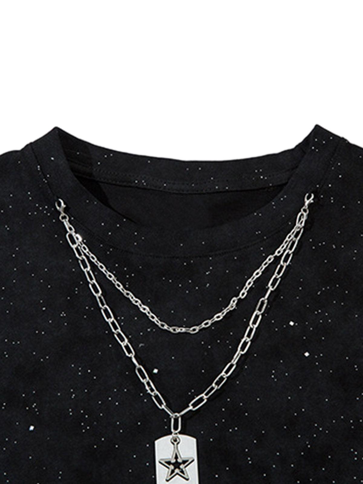 Concert Outfit Street Chain Waistcoat Ripped Vest Concert Outfit Street Chain Waistcoat Ripped Vest