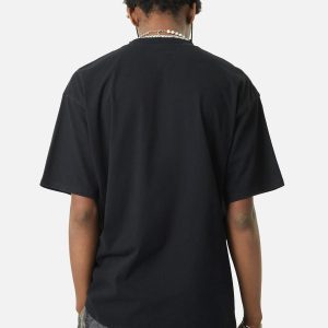 Concert Outfit Street Contrast Color Embroidered T-Shirt