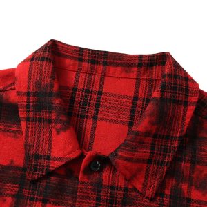 Concert Outfit Street Creative Pin Print Plaid Shirt