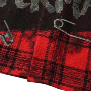 Concert Outfit Street Creative Pin Print Plaid Shirt