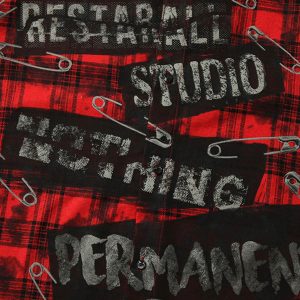Concert Outfit Street Creative Pin Print Plaid Shirt