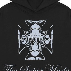 Concert Outfit Street Cross Letters Print Hoodie