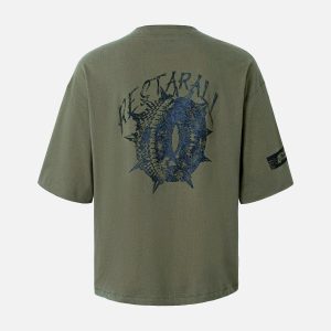 Concert Outfit Street Devil Tire Graffiti T-Shirt
