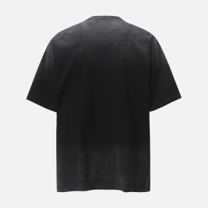 Concert Outfit Street Dirty-Dye Distressed Cut Pocket T-Shirt