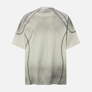 Concert Outfit Street Dirty Dyed Gradient Motorcycle T-Shirt