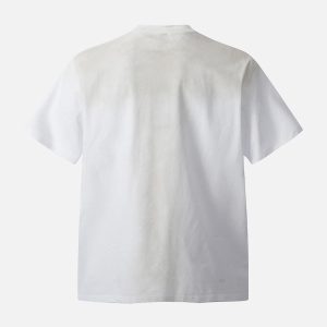 Concert Outfit Street Distressed Tie-Dye Letter Print T-Shirt