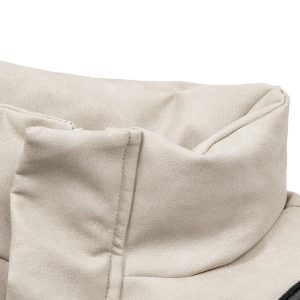 Concert Outfit Street Flame Embroidered Suede Padded Puffer Jacket