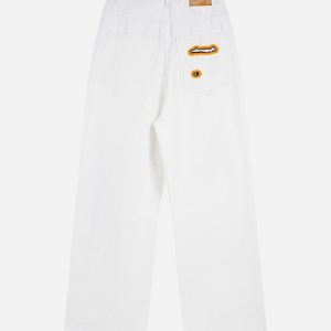 Concert Outfit Street Flame Towel Embroidered Jeans