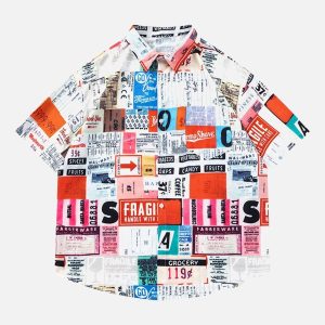Concert Outfit Street Full Printed Short-Sleeved Shirts