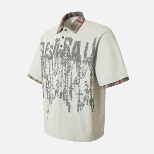 Concert Outfit Street Graffiti POLO Lapel Shirt