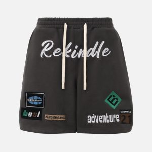 Concert Outfit Street Graphic Drawstring Shorts