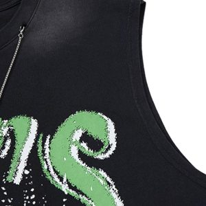 Concert Outfit Street Graphic Spray Print Necklace T-Shirt