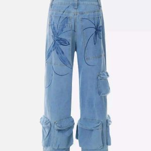 Concert Outfit Street Hand-Painted Graffiti Wide-Leg Jeans