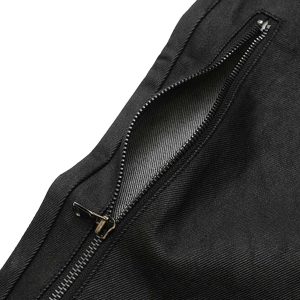 Concert Outfit Street Hip-Hop Structure Zipper Design Washed Jeans