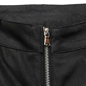 Concert Outfit Street Hip-Hop Structure Zipper Design Washed Jeans