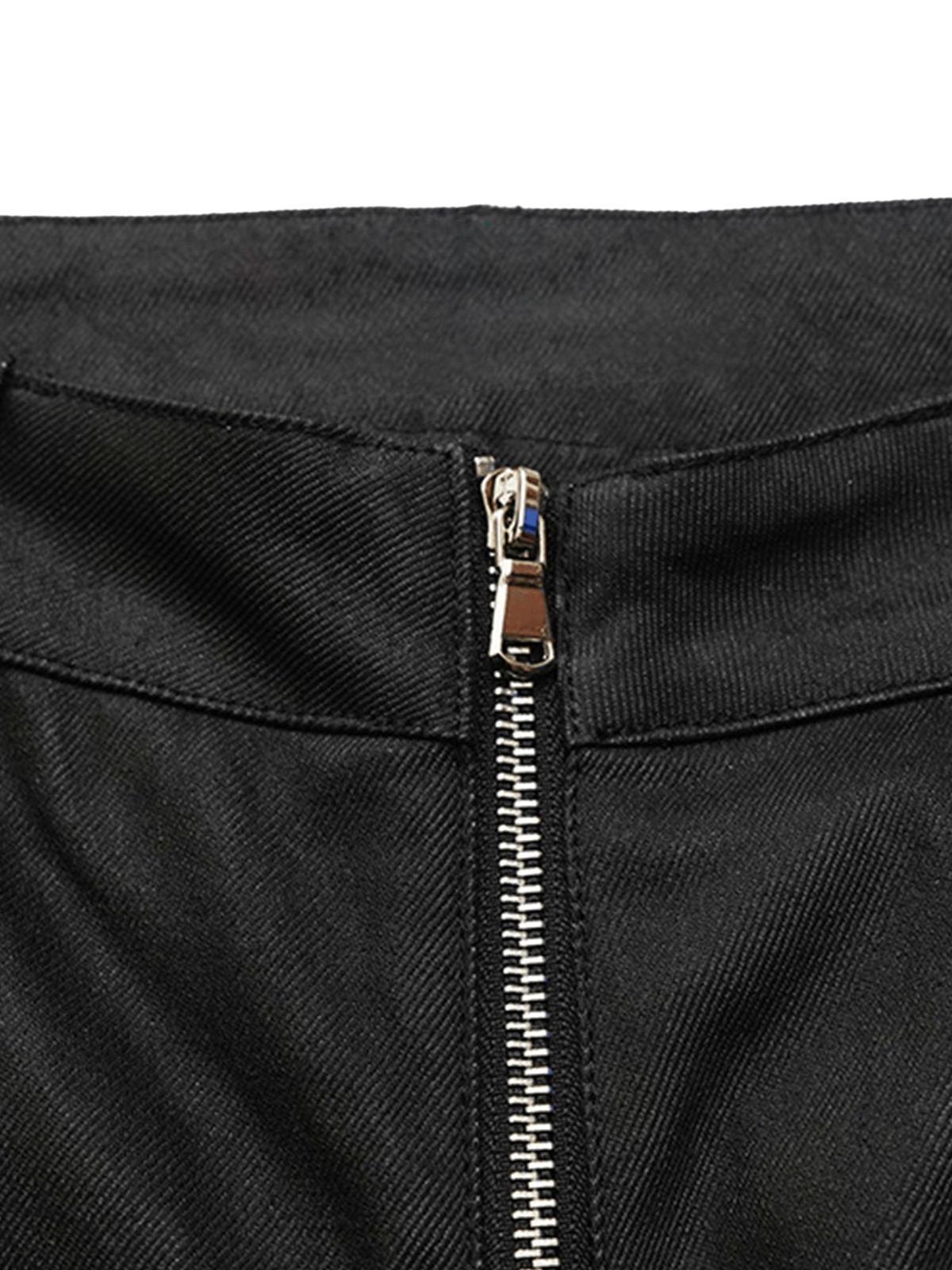 Concert Outfit Street Hip-Hop Structure Zipper Design Washed Jeans Concert Outfit Street Hip-Hop Structure Zipper Design Washed Jeans