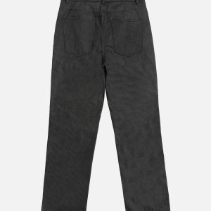 Concert Outfit Street Hip-Hop Structure Zipper Design Washed Jeans